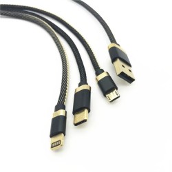 3 in 1 Multi USB  Charging Cable - Micro USB  USB-C Iphone