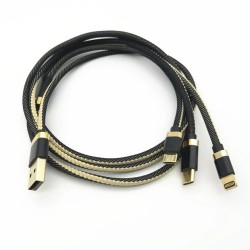 3 in 1 Multi USB  Charging Cable - Micro USB  USB-C Iphone
