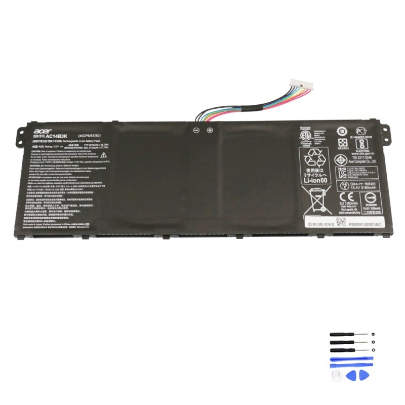 49.7Wh Acer AC14B3K Battery