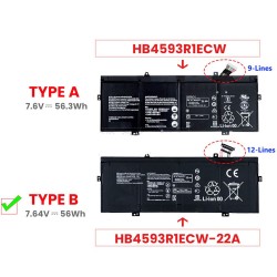 56.3Wh Huawei HB4593R1ECW Battery