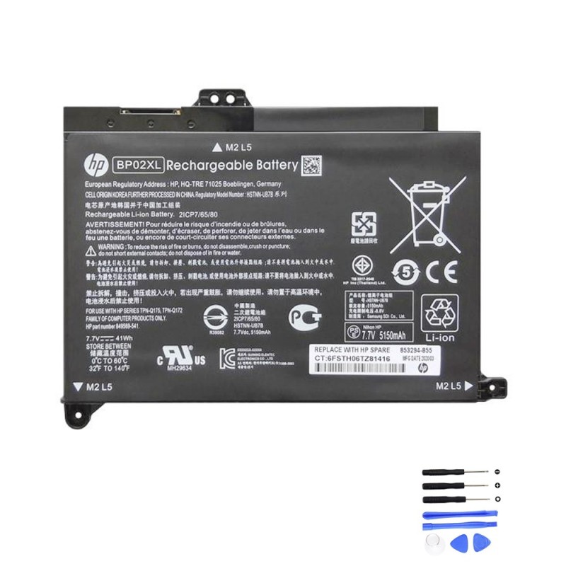 41Wh HP BP02XL Battery