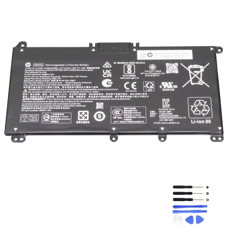 41.04Wh HP HW03XL Battery
