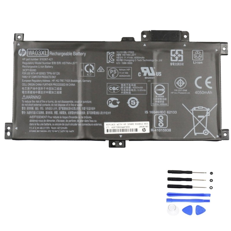 48Wh HP WA03XL Battery