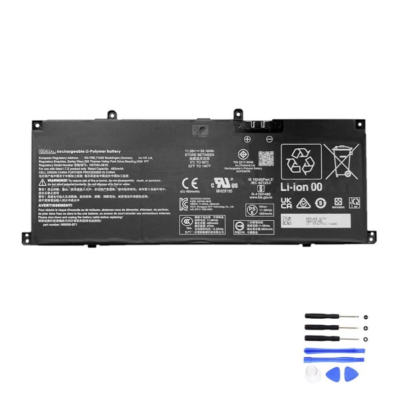59.16Wh HP GD03XL Battery