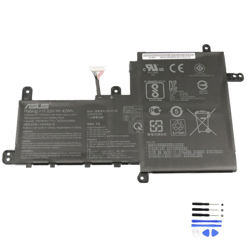 42Wh Asus B31N1729 Battery