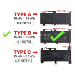 66Wh Asus C41N1731 B Battery