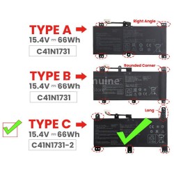 66Wh Asus C41N1731-2 Battery
