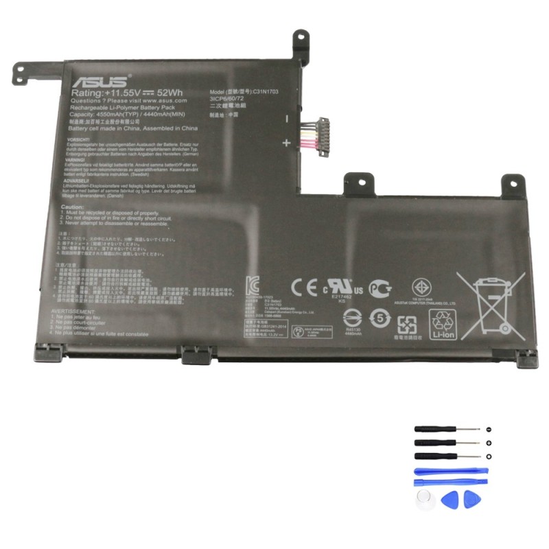 52Wh Asus C31N1703 Battery
