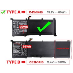 60Wh Asus C32N1415 Battery