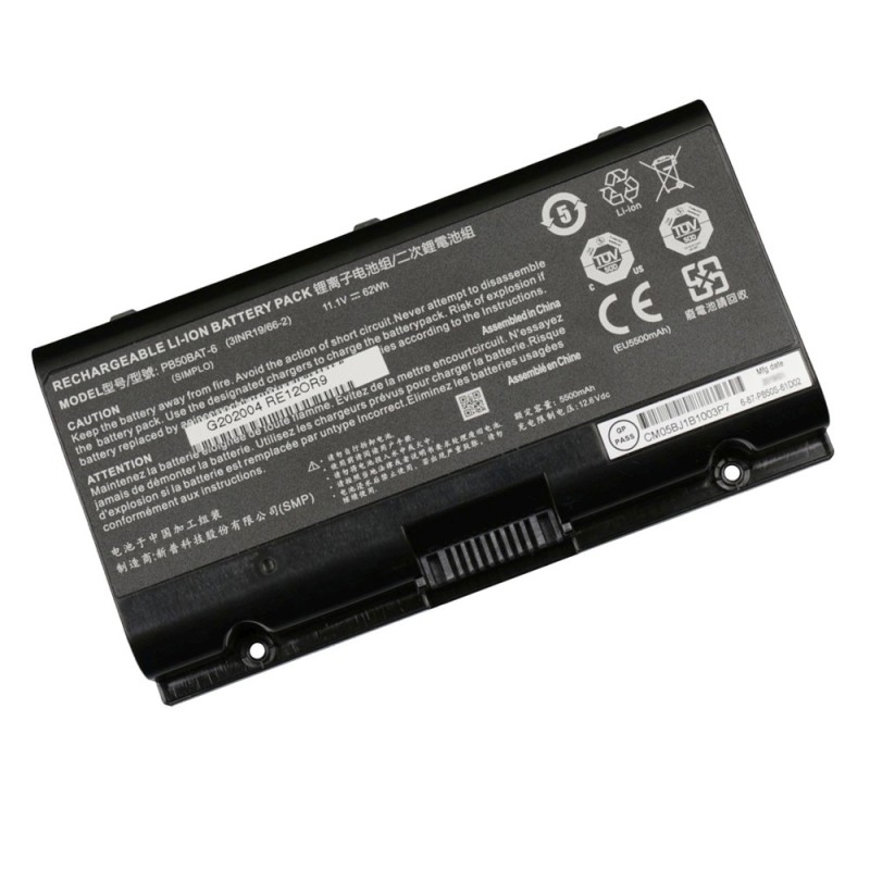 62Wh Clevo PB50BAT-6 Battery