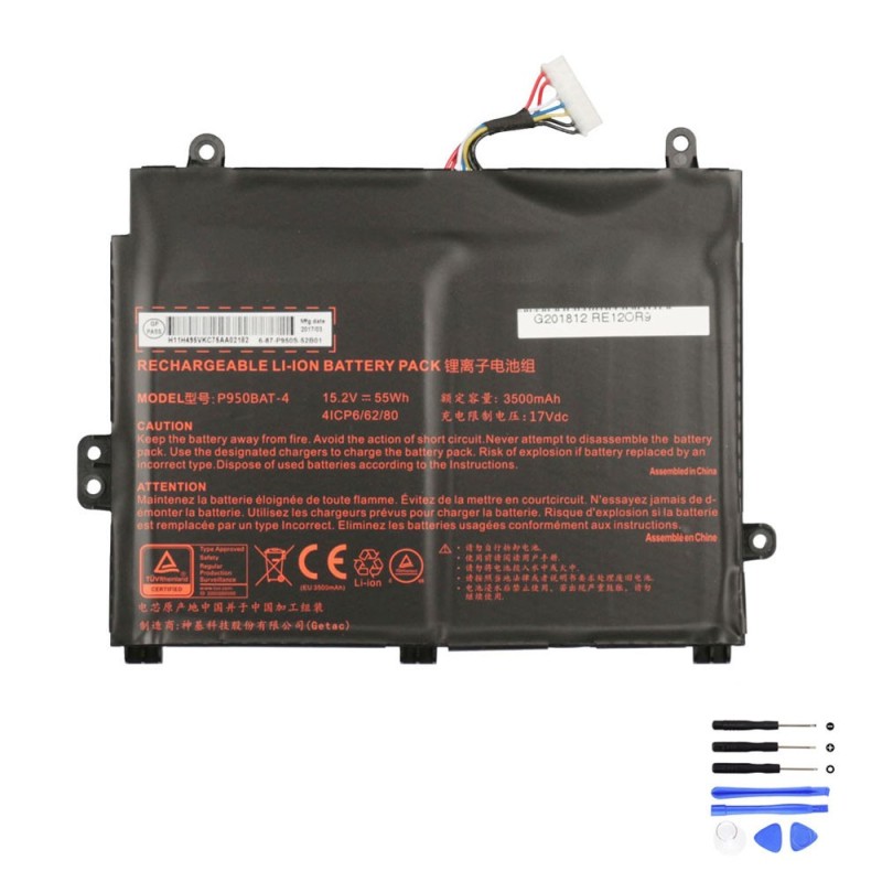 55Wh Clevo P950BAT-4 Battery
