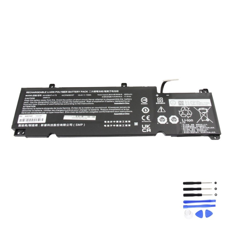 73Wh Clevo NV40BAT-4-73 Battery