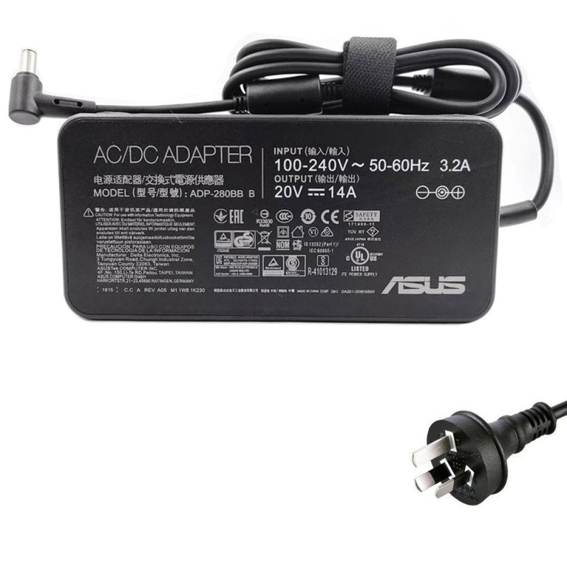 20V 14A 280W Asus 7.4mm 5.0mm AC Adapter Charger