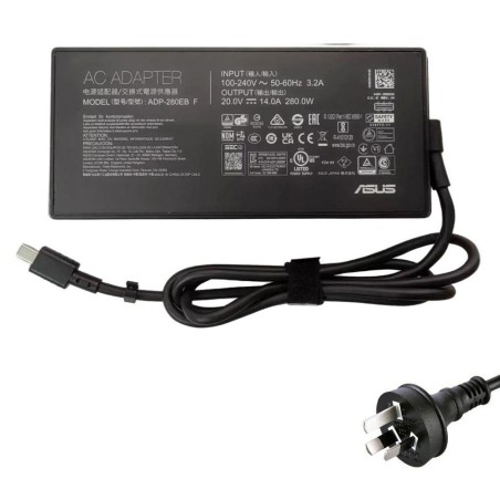 20V 14A 280W Asus Rectangle Conn AC Adapter Charger