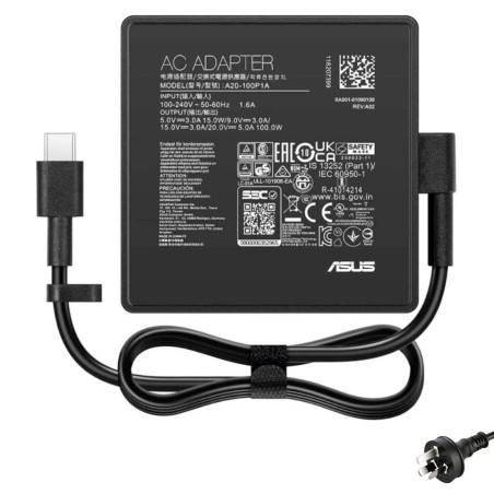 20V 5A 100W Asus USB-C AC Adapter Charger