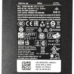 19.5V 12.31A 240W Dell 7.4mm 5.0mm AC Adapter Charger
