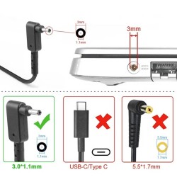 19V 3.42A 65W Acer 3.0mm 1.1mm AC Adapter Charger