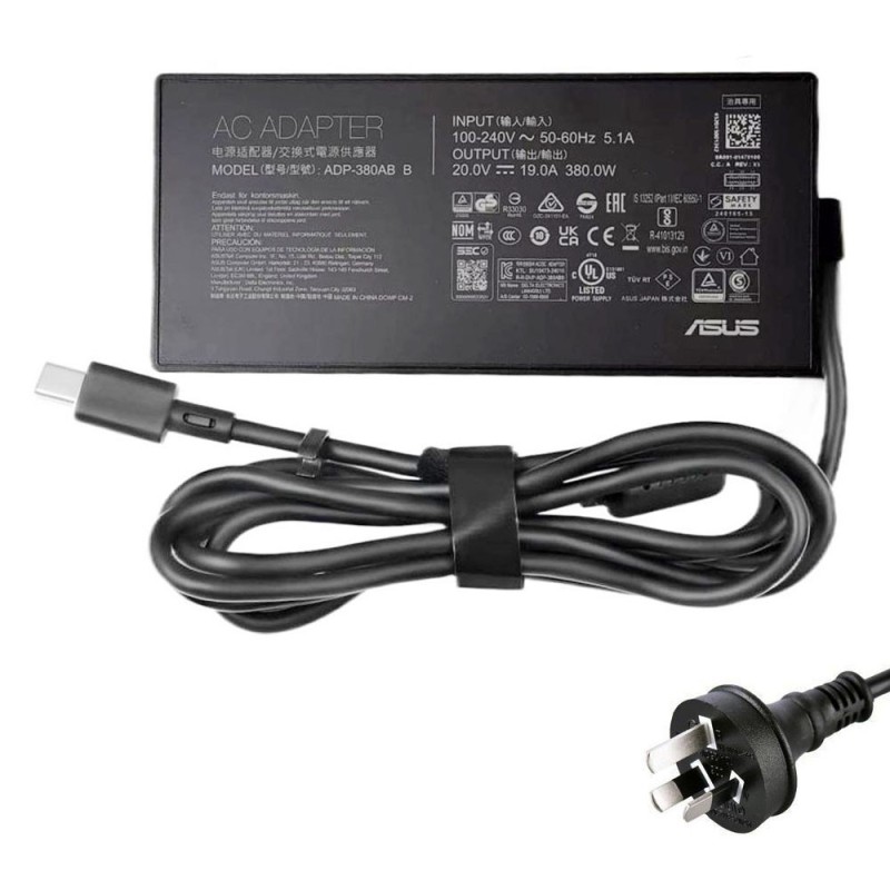 20V 19A 380W Asus Rectangle Conn AC Adapter Charger