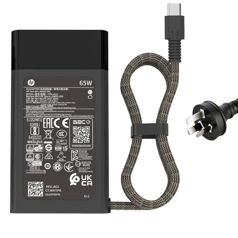 20V 3.25A 65W HP USB-C Adapter Charger with Rounded Corners