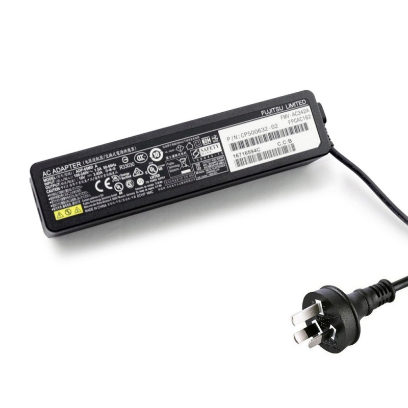 19V 3.42A 65W Fujitsu 3.4mm 1.0mm AC Adapter Charger