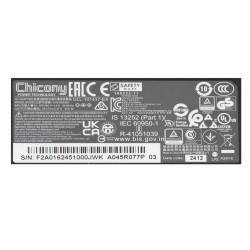 19V 2.37A 45W Chicony(HP) 4.8mm 1.7mm AC Adapter Charger
