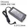 20V 14A 280W Chicony 5.5mm 2.5mm AC Adapter Charger