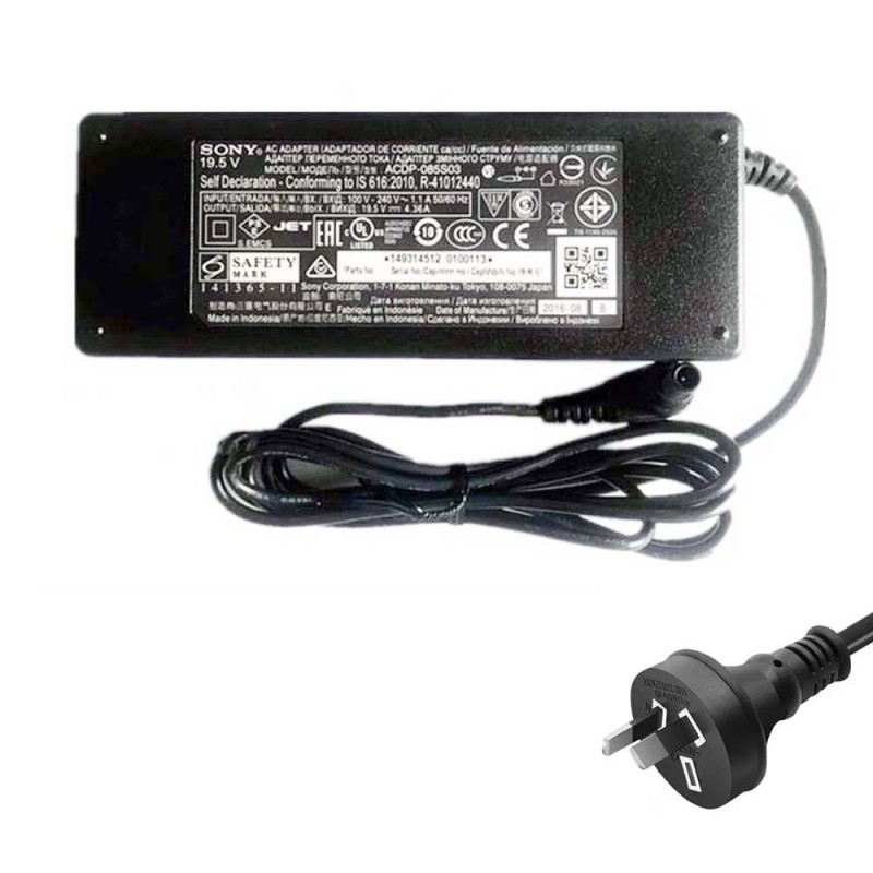 19.5V 4.35A 85W Sony 6.5mm 4.4mm AC Adapter Charger