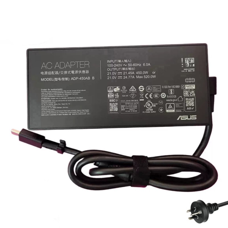 21V 21.45A 450W Asus ADP-450ABB A25-450P1 Rectangle Conn AC Adapter Charger