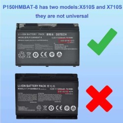 76.96Wh Clevo P150HMBAT-8 X710S Battery