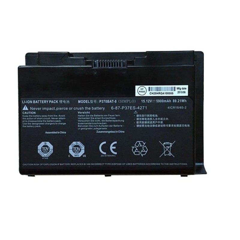89.21Wh Clevo P370BAT-8 Battery