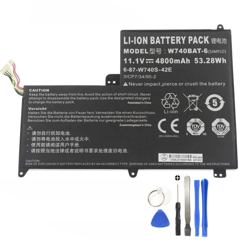 53.28Wh Clevo W740BAT-6 Battery